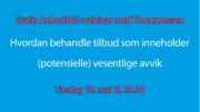 Anbud365: Anbud365-webinar med Thommessen Å behandle tilbud med (mulige) vesentlige avvik