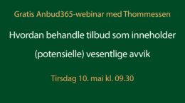 Anbud365: Husk Anbud365-webinar med Thommessen idag!6