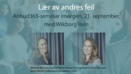 Anbud365 A: Klart for høstens første, gratis Anbud365-seminar Lær av andres feil!