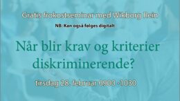 Anbud365: Anbud365-seminar med Wikborg Rein Når blir krav og kriterier diskriminerende